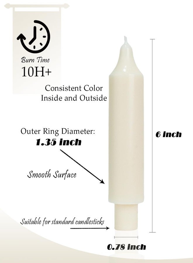 LPUSA Candlesticks Short Taper Candle Ivory Candle Sticks Dripless Tapered Candles for Christmas Table Decor Weddings Women Gifts 6 inch Set of 4,Ivory New - Image 2